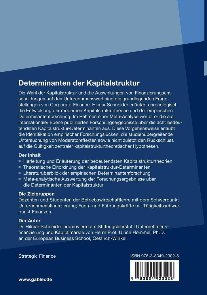 Weitere Ansicht: Determinanten der Kapitalstruktur | Hilmar Schneider