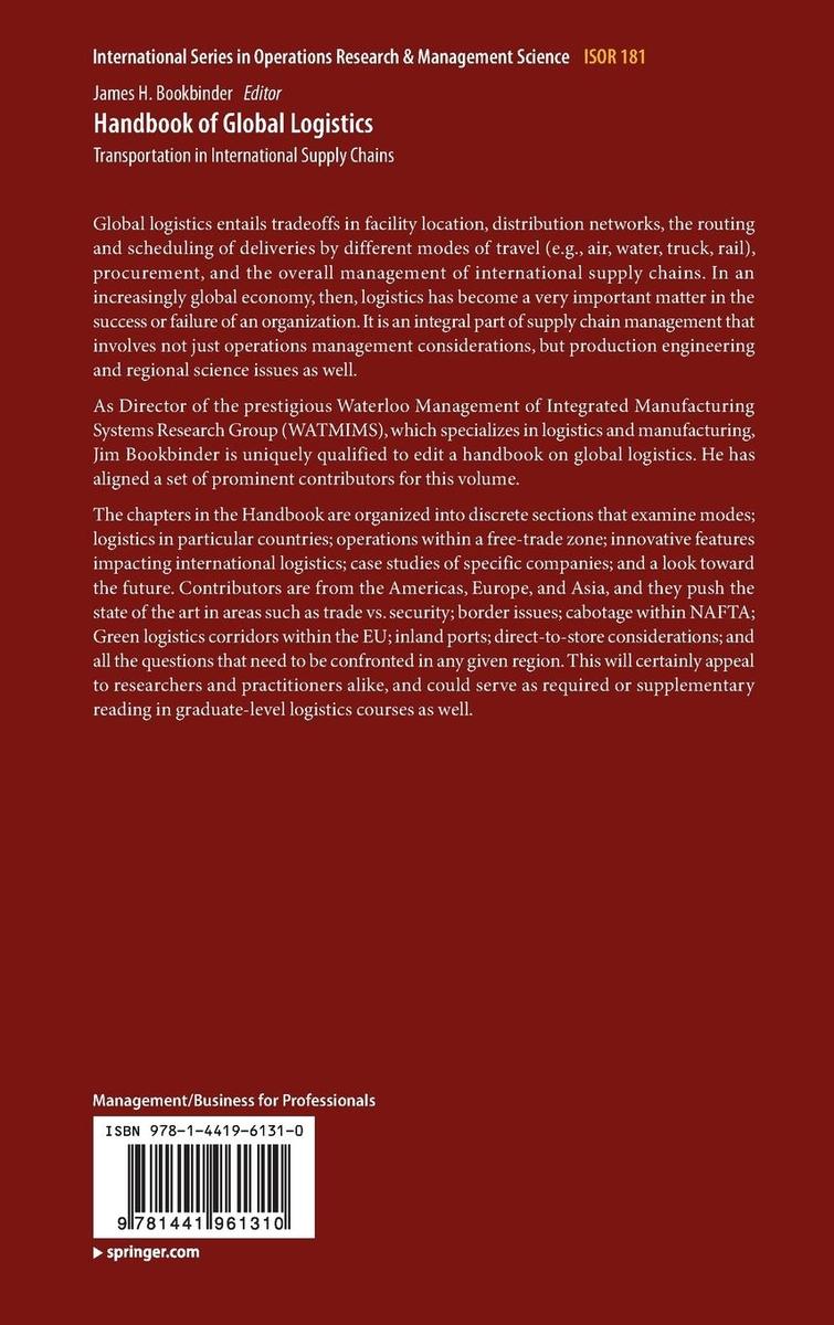 Weitere Ansicht: Handbook of Global Logistics