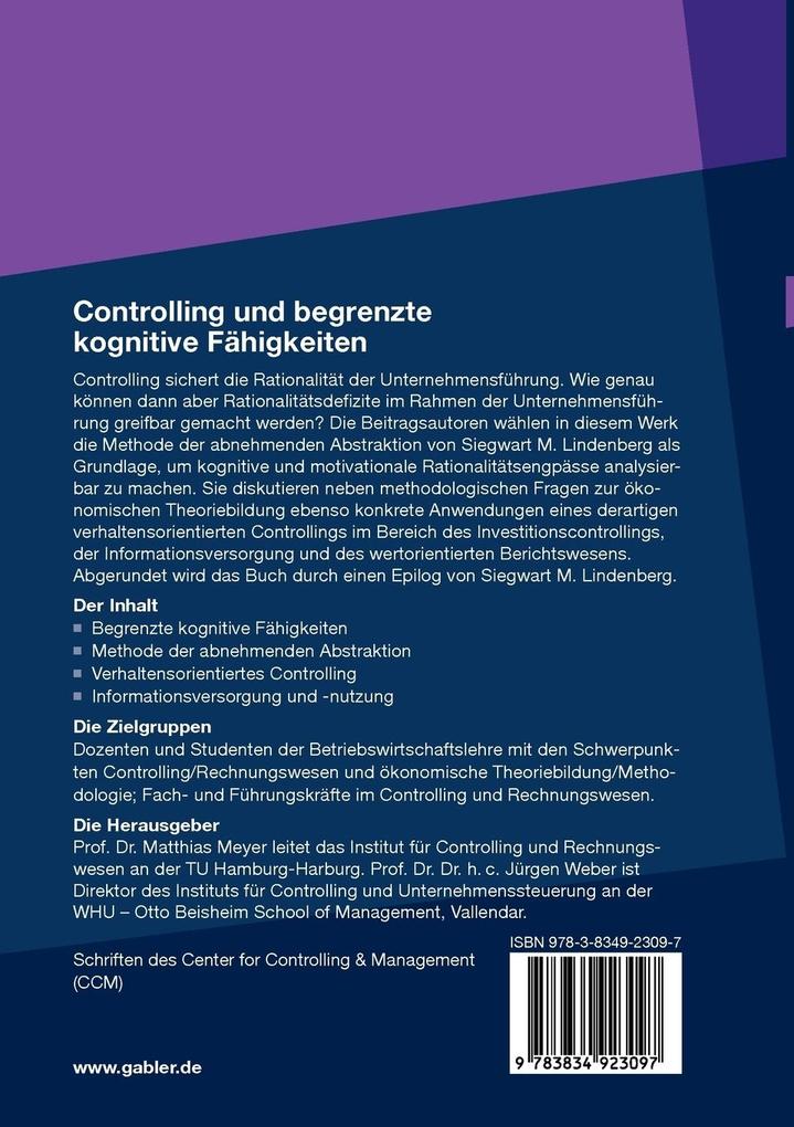 Weitere Ansicht: Controlling und begrenzte kognitive Fähigkeiten