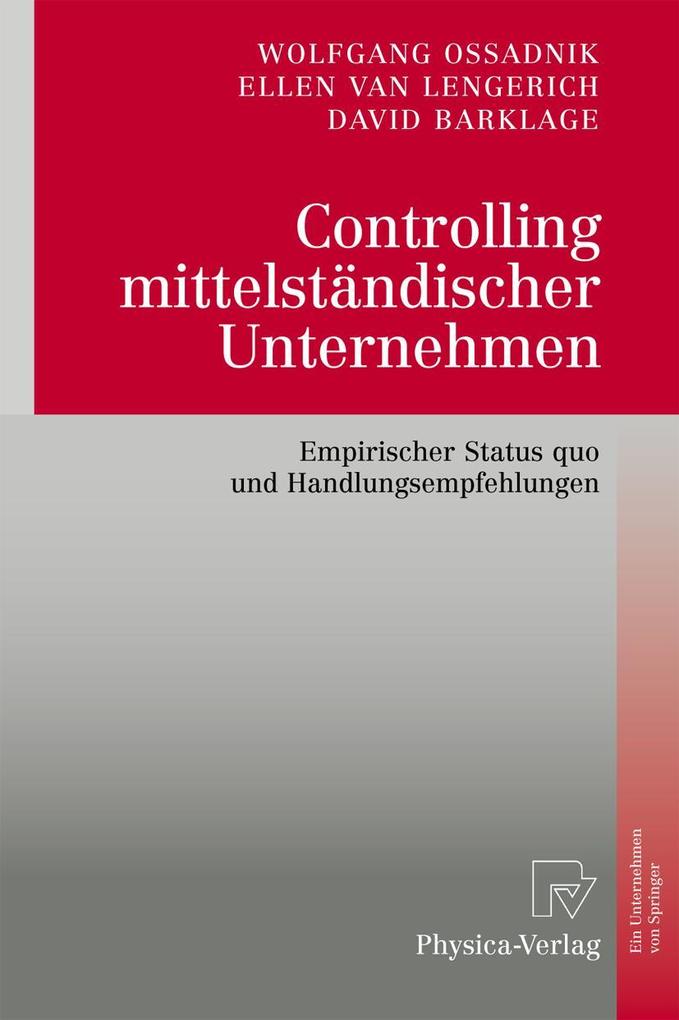 Produktbild: Controlling mittelständischer Unternehmen | Wolfgang Ossadnik, Ellen van Lengerich, David Barklage