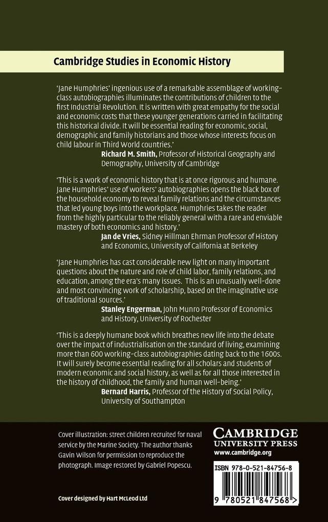 Weitere Ansicht: Childhood and Child Labour in the British Industrial Revolution | Jane Humphries