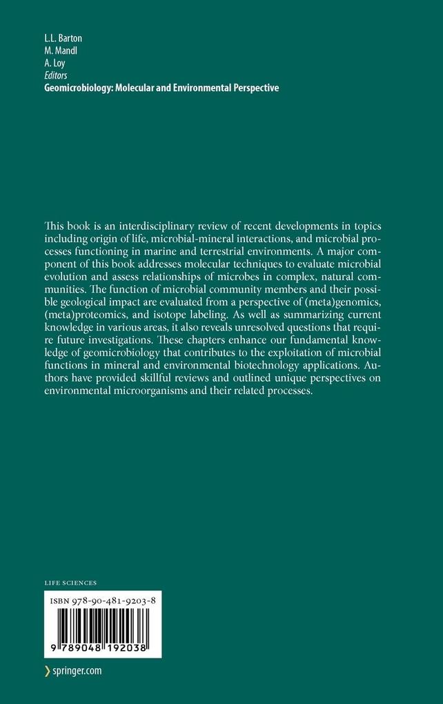 Weitere Ansicht: Geomicrobiology: Molecular and Environmental Perspective