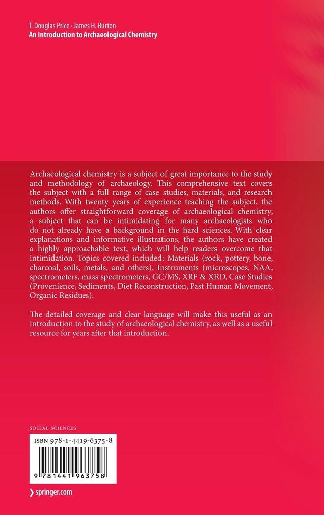 Weitere Ansicht: An Introduction to Archaeological Chemistry | T. Douglas Price, James H. Burton