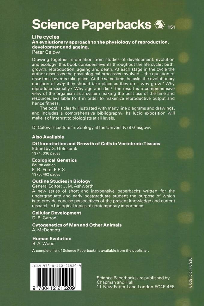 Weitere Ansicht: Life Cycles | P. Calow