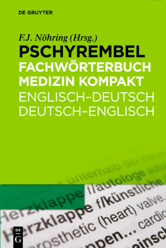 Produktbild: Pschyrembel® Fachwtb. Medizin kompakt. Englisch-Deutsch/Deutsch-Englisch | Fritz-Jürgen Nöhring