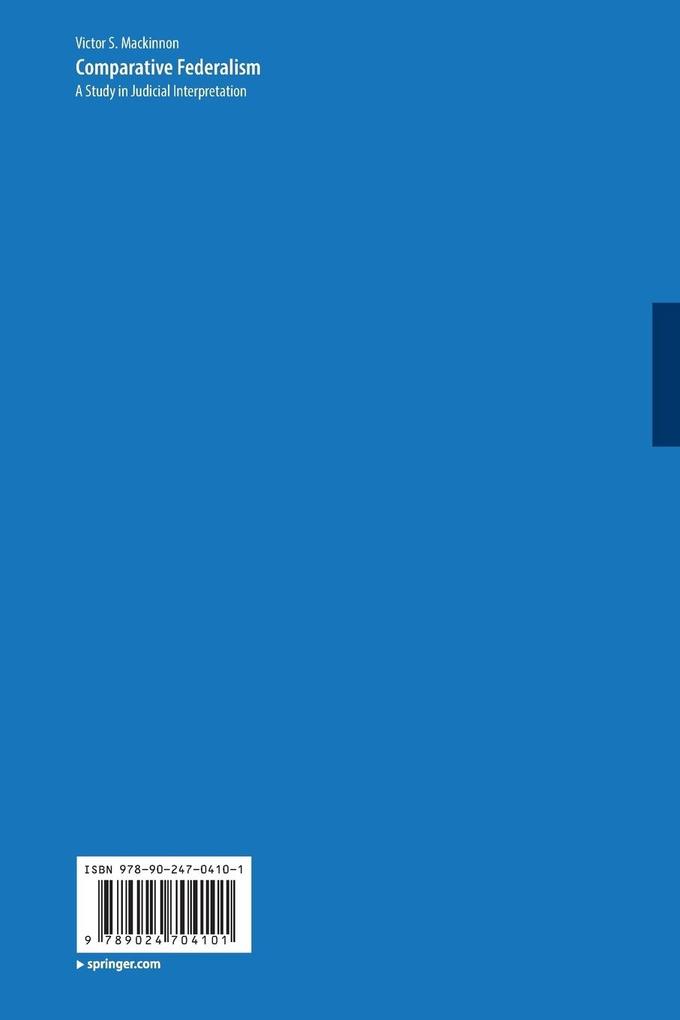 Weitere Ansicht: Comparative Federalism | Victor S. Mackinnon