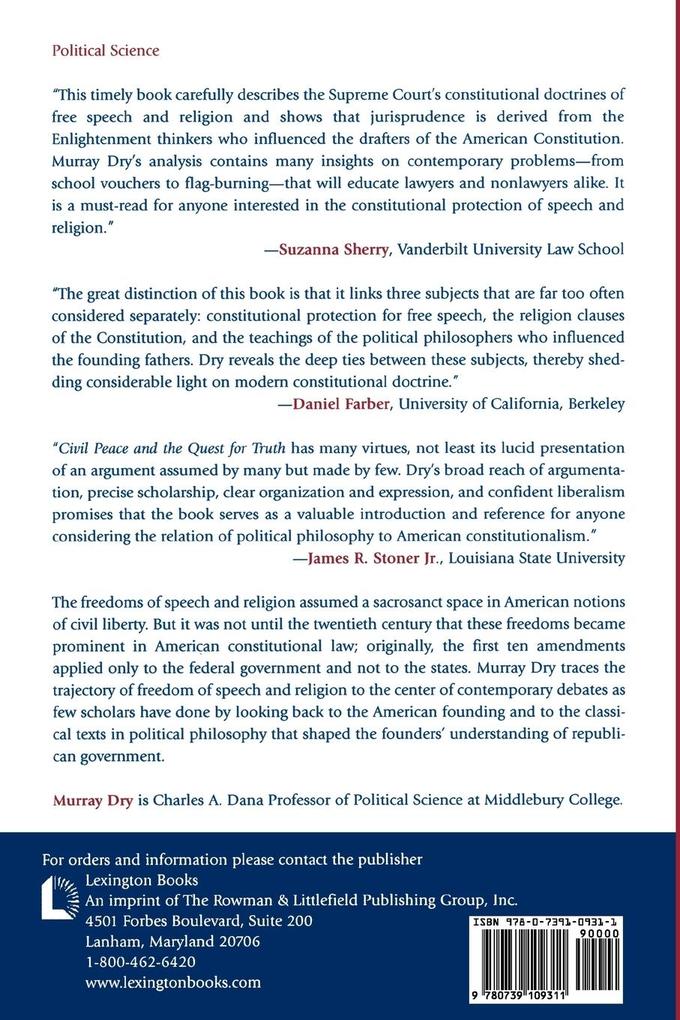 Weitere Ansicht: Civil Peace and the Quest for Truth | Murray Dry