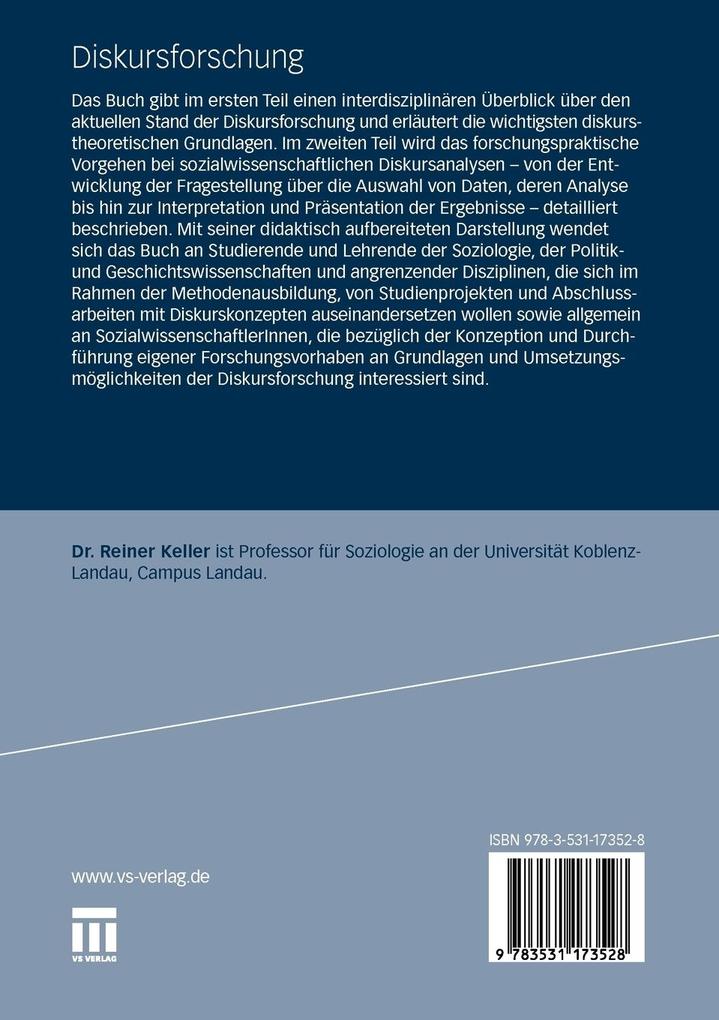Weitere Ansicht: Diskursforschung | Reiner Keller