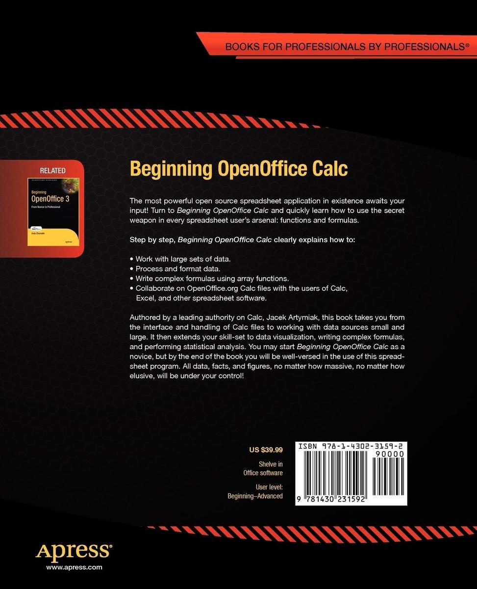 Weitere Ansicht: Beginning Openoffice Calc | Jacek Artymiak