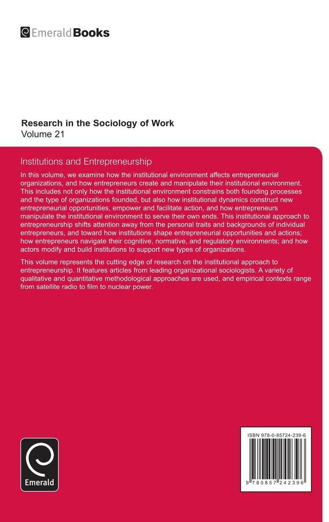 Weitere Ansicht: Institutions and Entrepreneurship