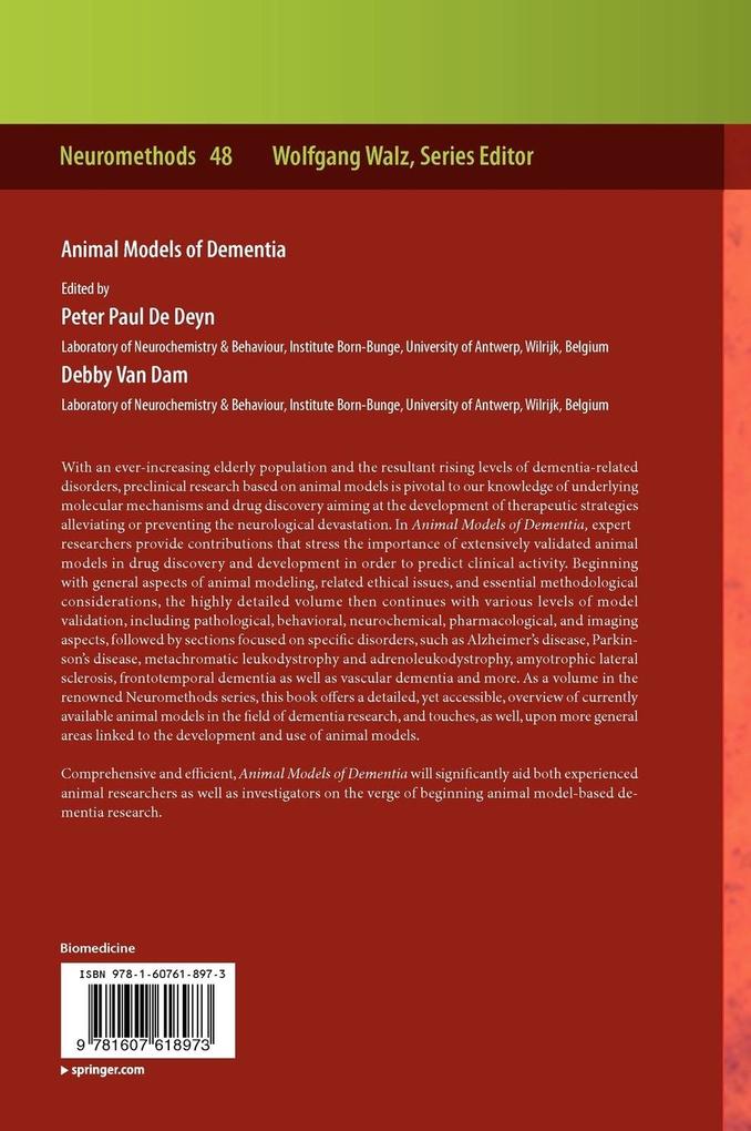 Weitere Ansicht: Animal Models of Dementia