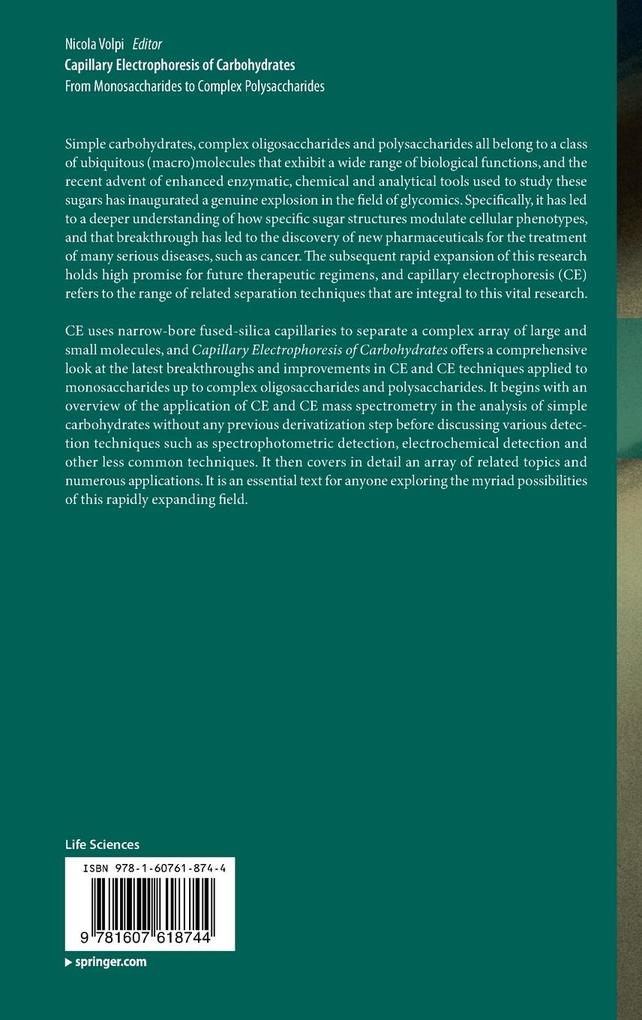 Weitere Ansicht: Capillary Electrophoresis of Carbohydrates