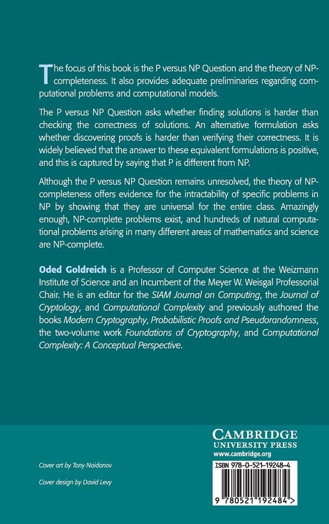Weitere Ansicht: P, NP, and NP-Completeness | Oded Goldreich