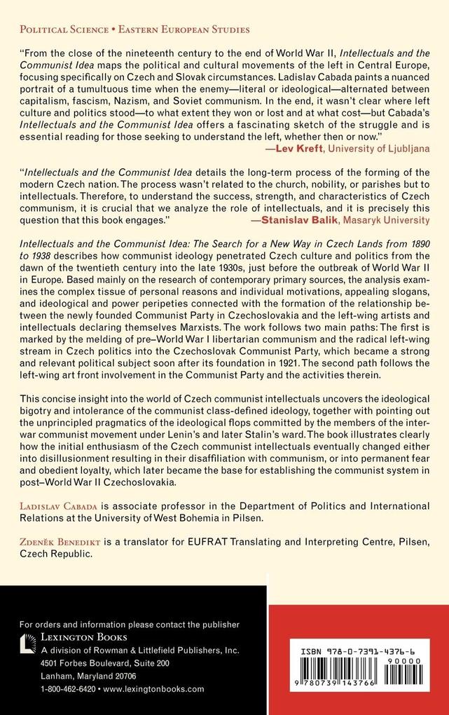 Weitere Ansicht: Intellectuals and the Communist Idea | Ladislav Cabada, Zdenek Benedikt