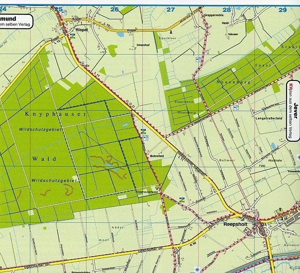 Weitere Ansicht: Wiesmoor, KVplan, Radkarte/Wanderkarte/Stadtplan, 1:25.000 / 1:10.000