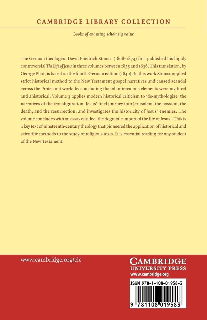 Weitere Ansicht: The Life of Jesus, Critically Examined - Volume 3 | David Friedrich Strauss