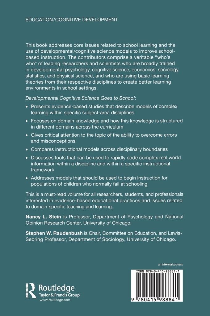 Weitere Ansicht: Developmental Cognitive Science Goes to School