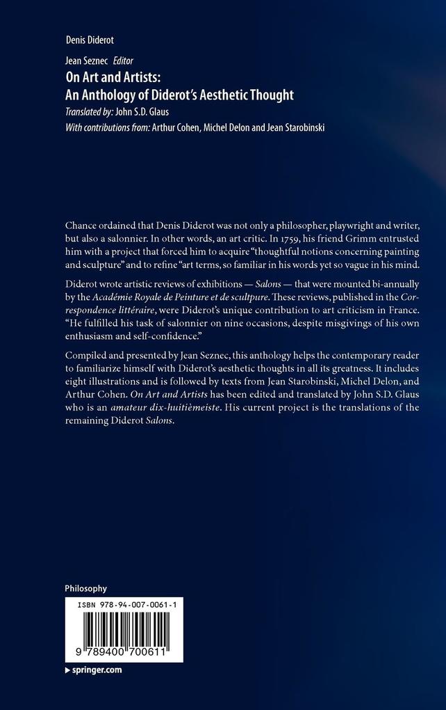 Weitere Ansicht: On Art and Artists: An Anthology of Diderot's Aesthetic Thought | Denis Diderot