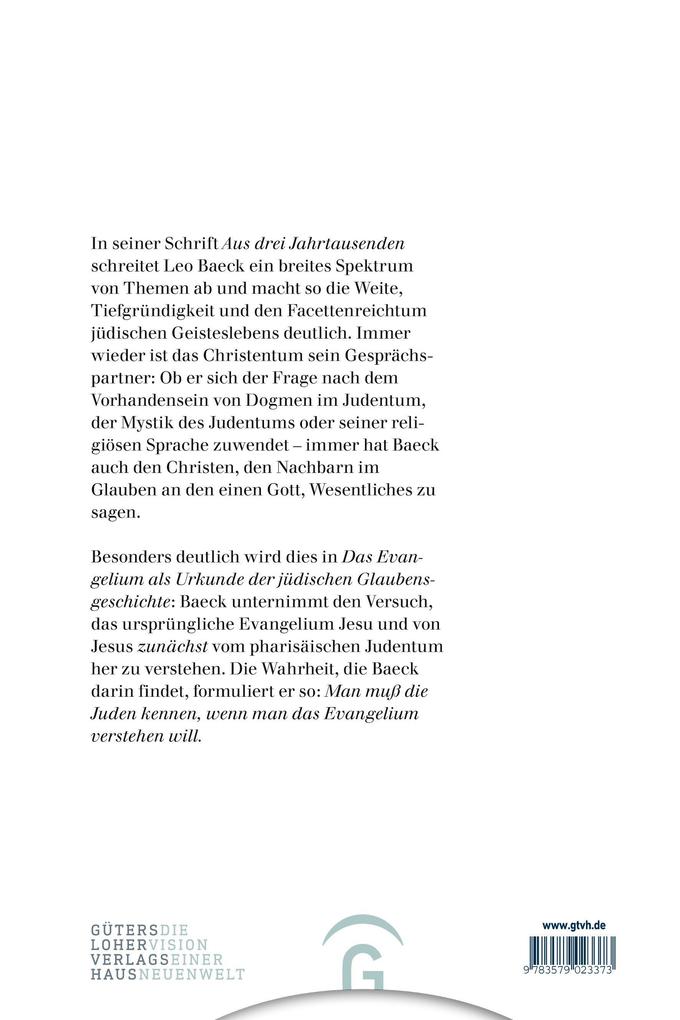 Weitere Ansicht: Aus Drei Jahrtausenden | Leo Baeck