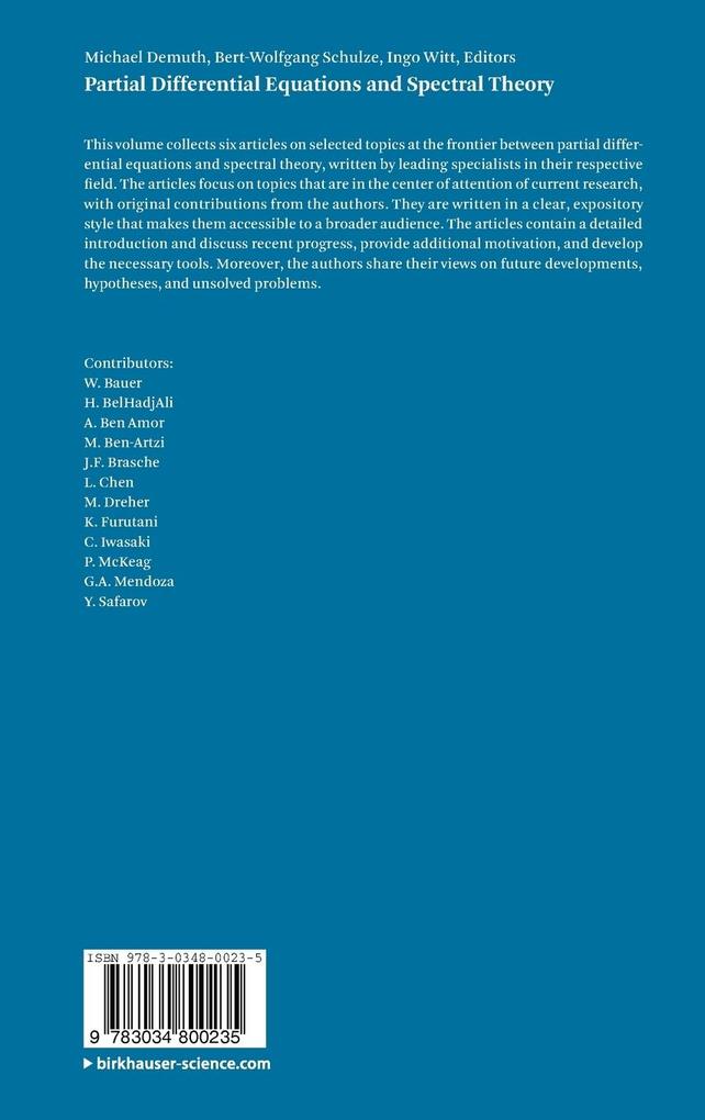 Weitere Ansicht: Partial Differential Equations and Spectral Theory