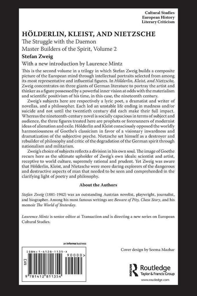 Weitere Ansicht: Holderlin, Kleist, and Nietzsche | Stefan Zweig