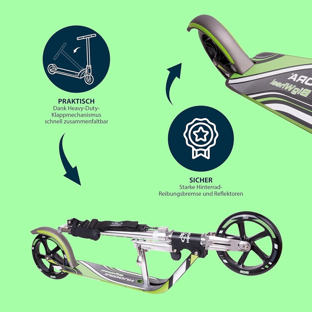 Weitere Ansicht: Hudora - Big Wheel MC Schwarz neongrün 205er