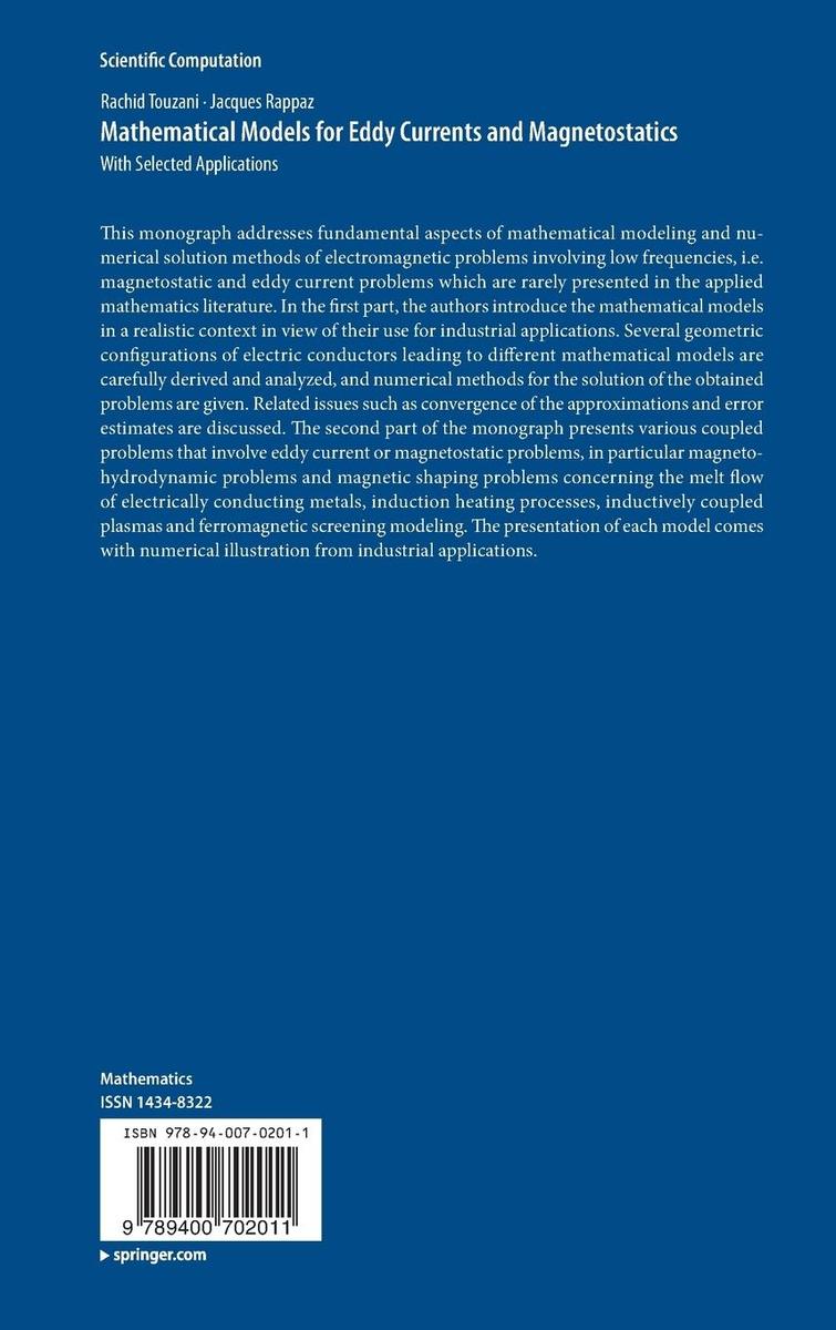 Weitere Ansicht: Mathematical Models for Eddy Currents and Magnetostatics | Jacques Rappaz, Rachid Touzani