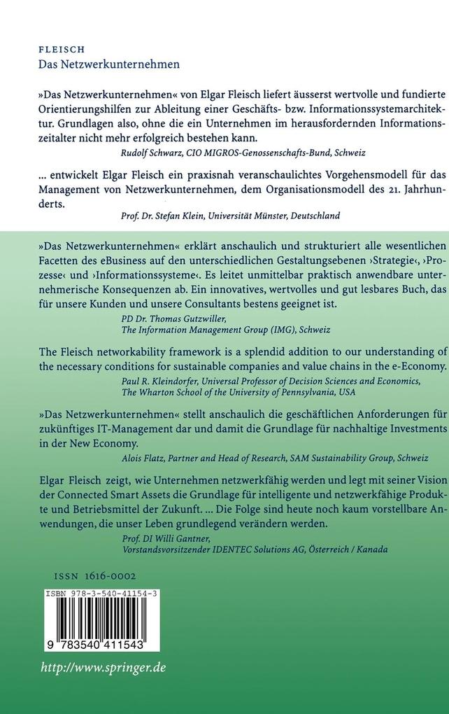 Weitere Ansicht: Das Netzwerkunternehmen | Elgar Fleisch