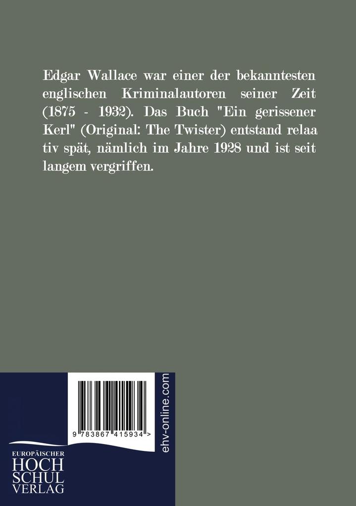 Weitere Ansicht: Ein gerissener Kerl | Edgar Wallace