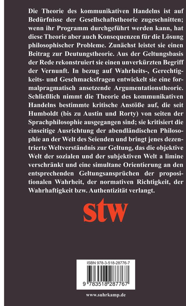Weitere Ansicht: Vorstudien und Ergänzungen zur Theorie des kommunikativen Handelns | Jürgen Habermas