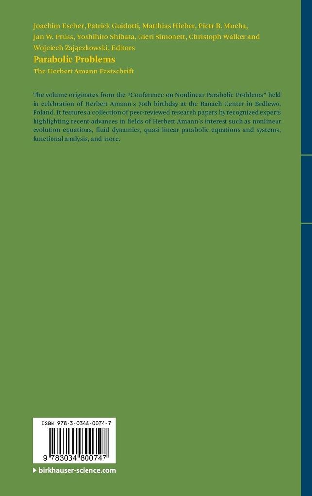 Weitere Ansicht: Parabolic Problems