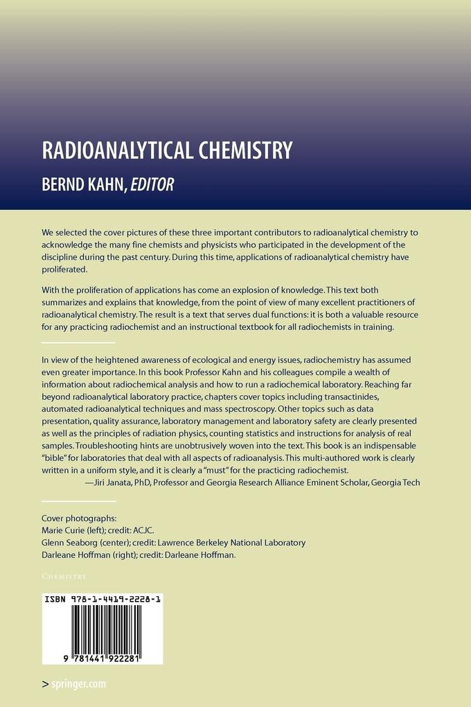 Weitere Ansicht: Radioanalytical Chemistry