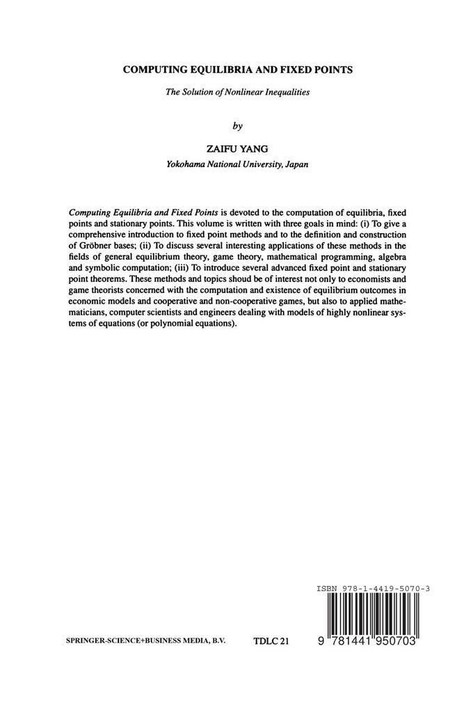 Weitere Ansicht: Computing Equilibria and Fixed Points | Zaifu Yang