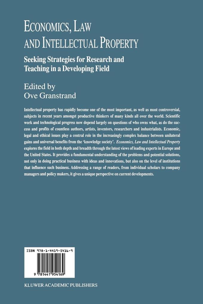 Weitere Ansicht: Economics, Law and Intellectual Property