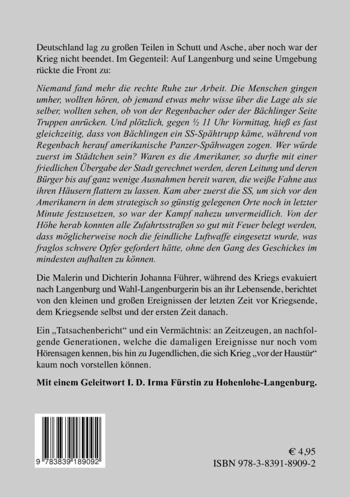 Weitere Ansicht: Das Kriegsende 1945 in Langenburg / Hohenlohe | Johanna Führer