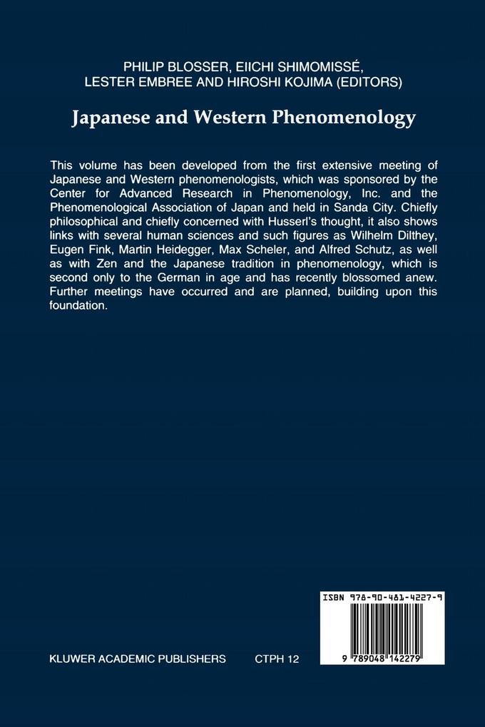 Weitere Ansicht: Japanese and Western Phenomenology