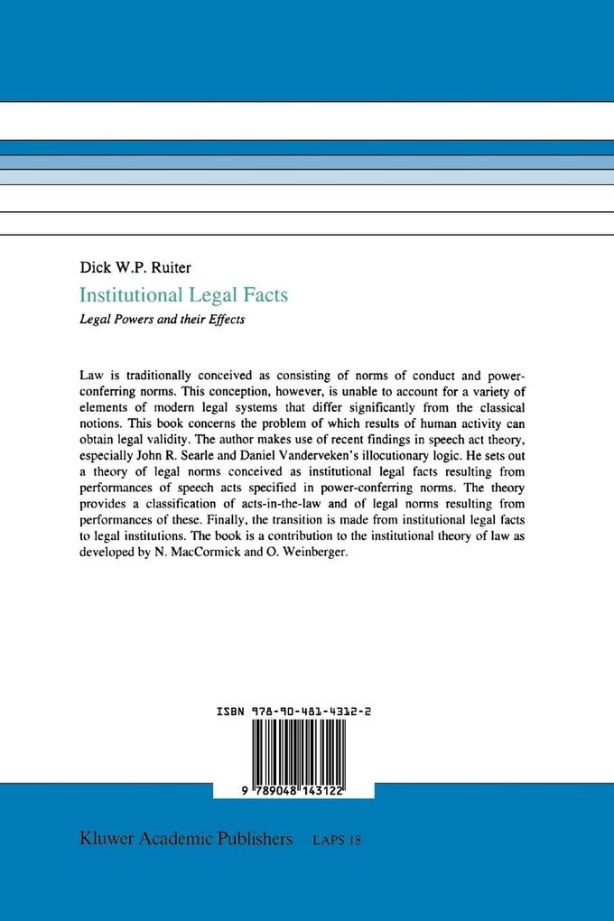Weitere Ansicht: Institutional Legal Facts | D. W. Ruiter, Dick W. P. Ruiter