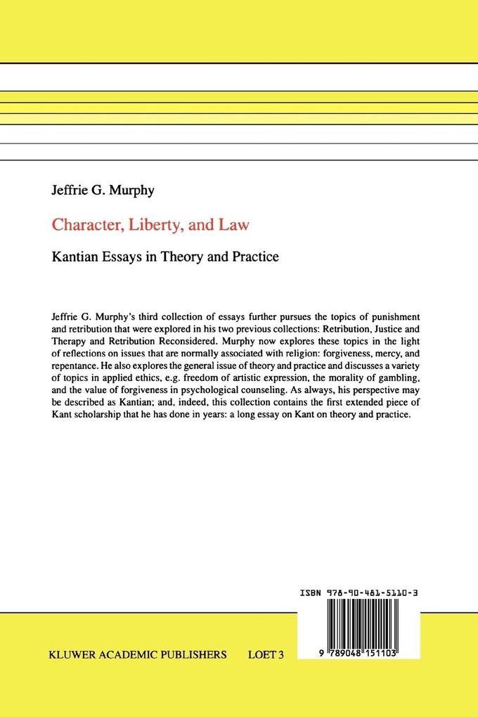 Weitere Ansicht: Character, Liberty and Law | J. G. Murphy