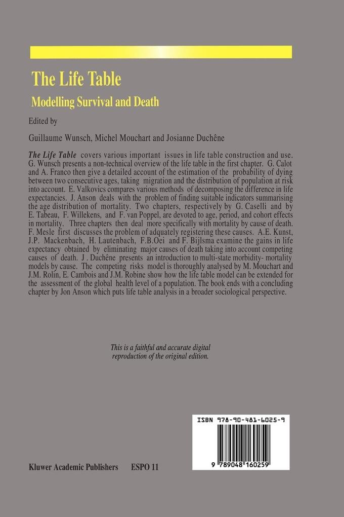 Weitere Ansicht: The Life Table