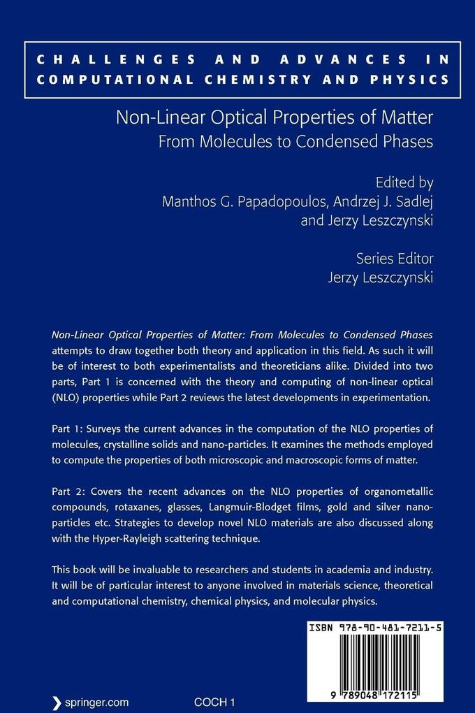 Weitere Ansicht: Non-Linear Optical Properties of Matter