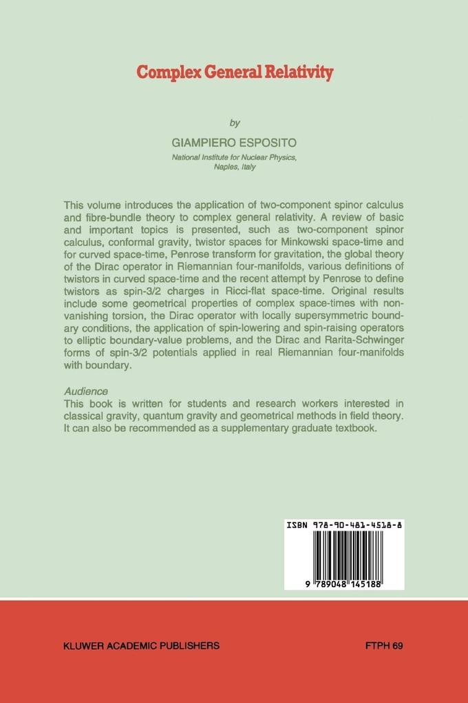 Weitere Ansicht: Complex General Relativity | Giampiero Esposito