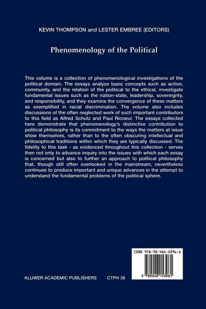 Weitere Ansicht: Phenomenology of the Political