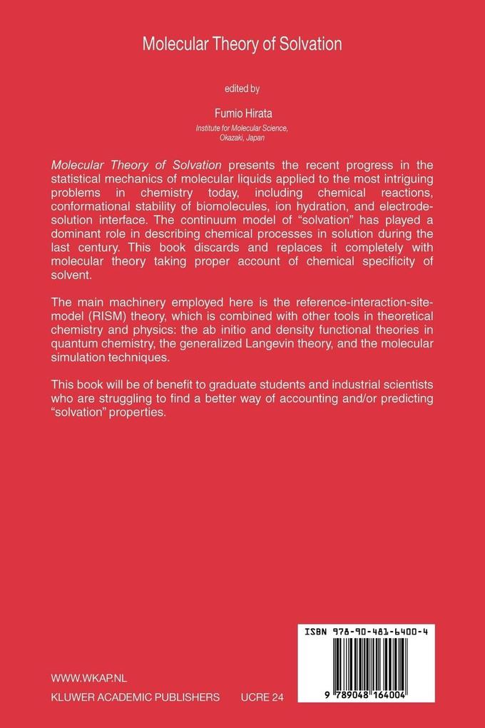 Weitere Ansicht: Molecular Theory of Solvation