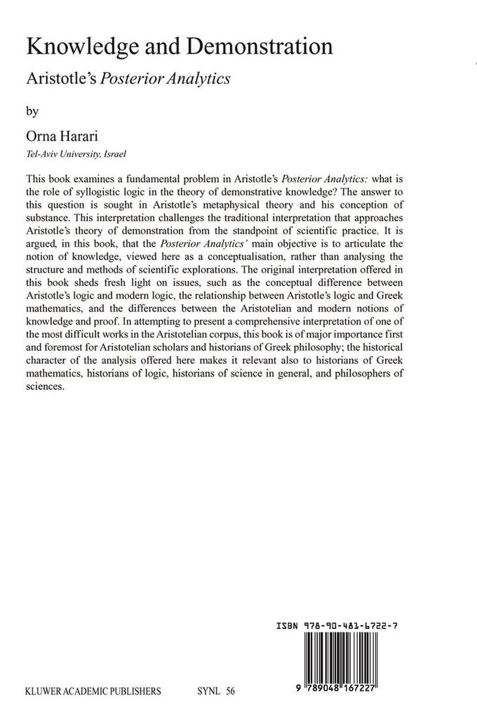 Weitere Ansicht: Knowledge and Demonstration | Orna Harari