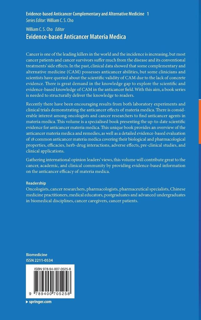 Weitere Ansicht: Evidence-based Anticancer Materia Medica
