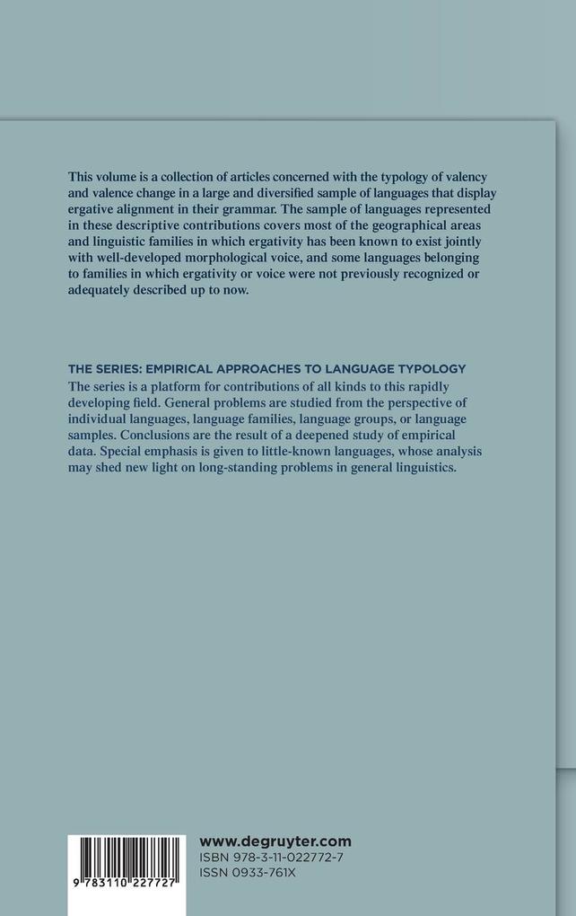 Weitere Ansicht: Ergativity, Valency and Voice