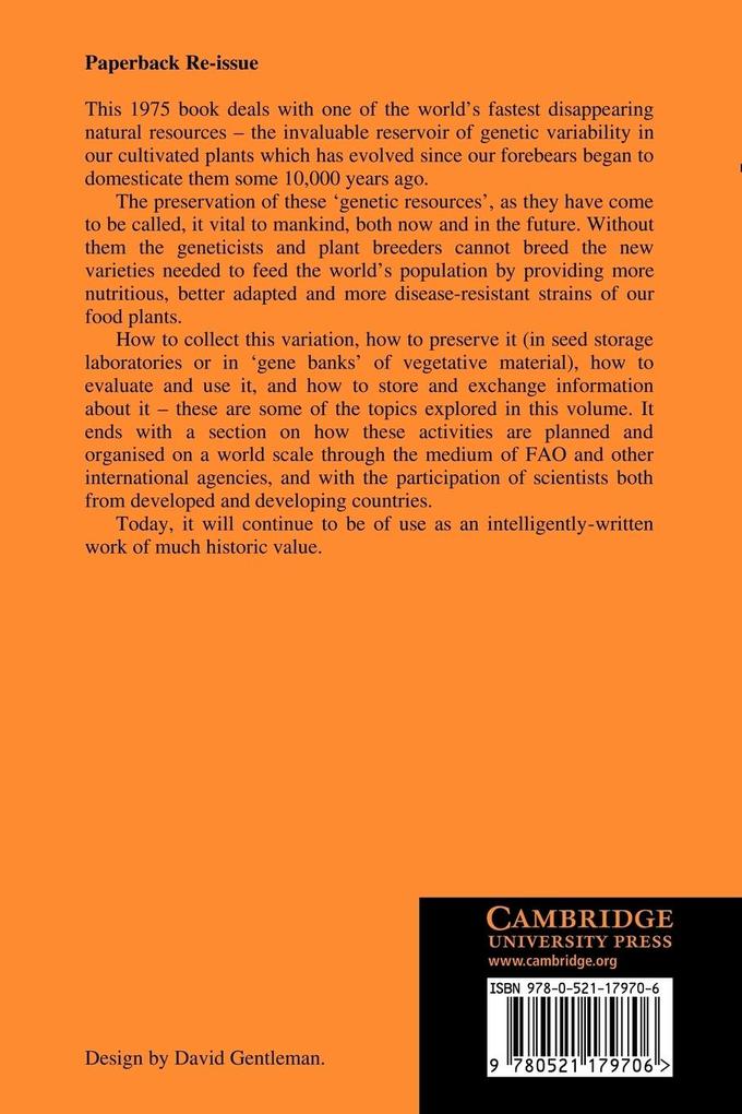 Weitere Ansicht: Crop Genetic Resources for Today and Tomorrow