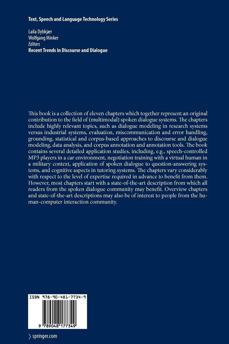 Weitere Ansicht: Recent Trends in Discourse and Dialogue