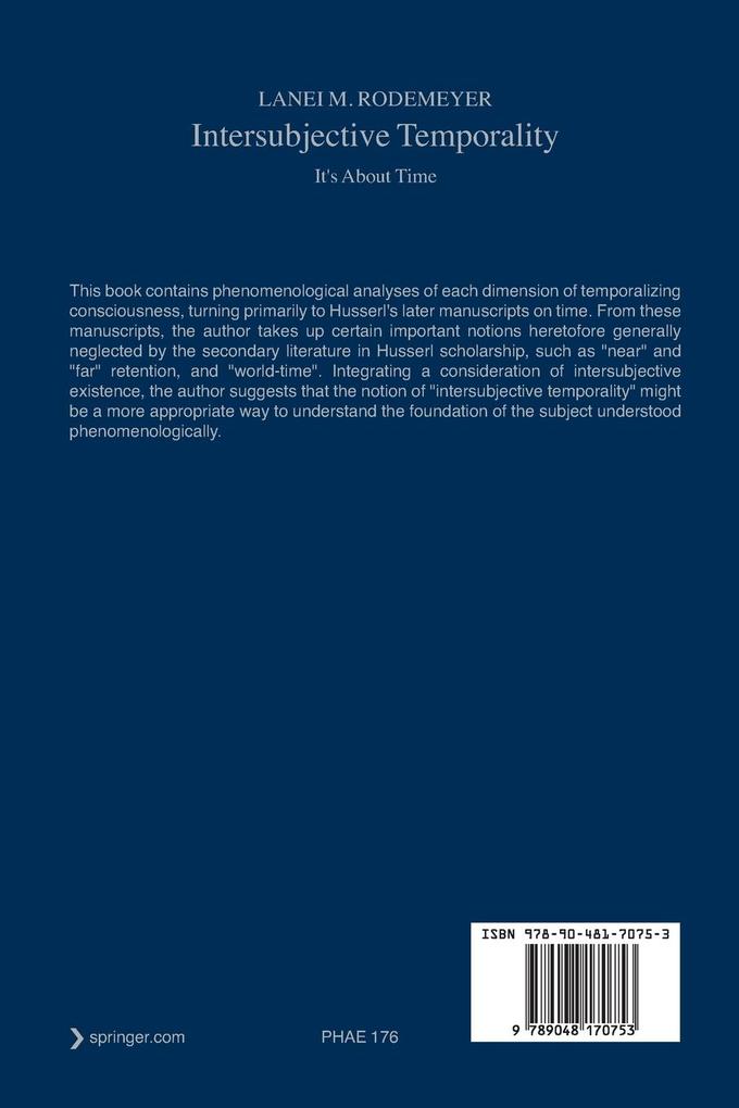 Weitere Ansicht: Intersubjective Temporality | Lanei M. Rodemeyer