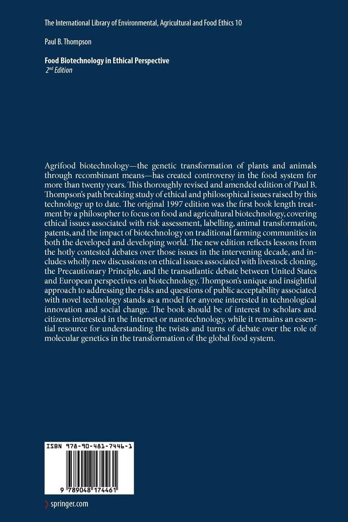 Weitere Ansicht: Food Biotechnology in Ethical Perspective